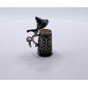 Vintage 835 Silver German Beer Stein Mechanical Surprise Charm